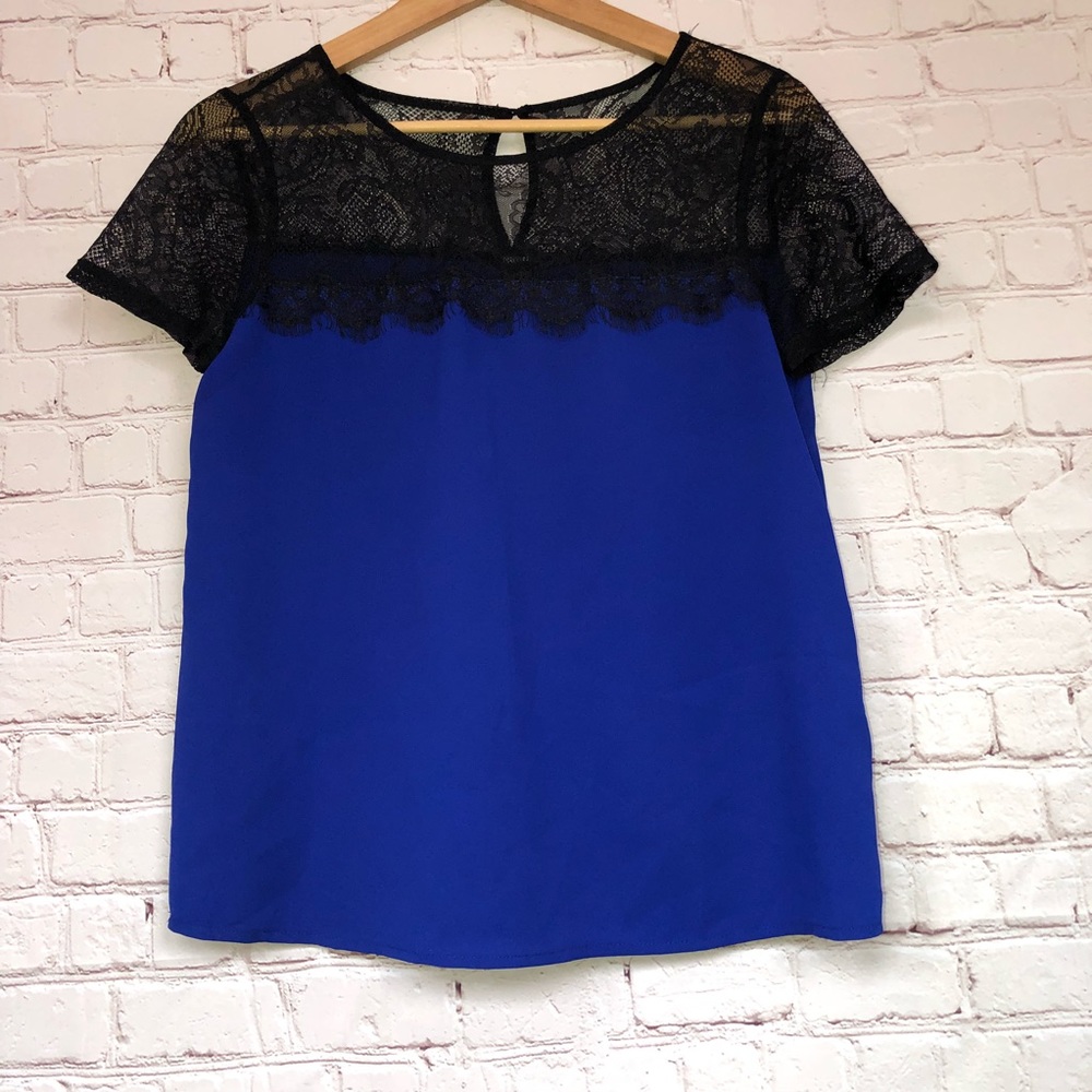Blue & Black Blouse